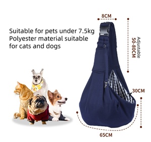 Sac de transport ergonomique pliable et léger pour animaux de compagnie avec fermeture éclair, pochette bandoulière réglable pour chats et petits chiens Active-Go - Product Image 2
