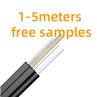 Harga Terbaik Kabel Fiber Optik FTTH 4 Core GJXH GJXFH dengan 2 Kawat Baja FRP Penguat dan Selubung Hitam