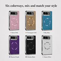 Étui de téléphone pliable magnétique avec paillettes, protection d'écran avant HD intégrée pour iPhone Duo Fold, coque de protection