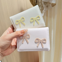 Dompet Mini Lipat Tiga Korea Versi Baru, Segar dan Manis dengan Warna Kontras, Dompet Pendek Kompak untuk Pelajar