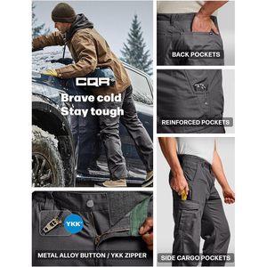 Custom Men's Winter Tactical Cargo Pants Thermal Fleece Lined Outdoor Snow <b>Ski</b> Hiking Work - Product Image 5