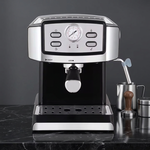Semi <b>Automatic</b> Espresso <b>Coffee</b> <b>Machine</b> Stainless Steel 15 Bars Electric 1400W Hot Water System Household 2 Cups - Product Image 1