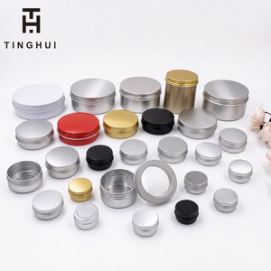 Boîte de rangement ronde artisanale personnalisée avec logo, contenants en métal aluminium vides pour baume à lèvres, 5g, 10g, 30g, 100g, 120g, 1oz, 4oz, 8oz - Product Image 1