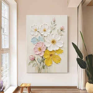 Hand Painted Oil Painting Modern Minimalist Floral Art <b>Large</b> Canvas Wall Decor For Living Room Bedroom Entryway - Product Image 3