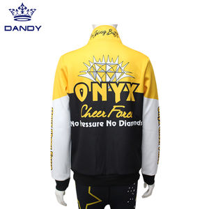 Cheerleader personalizzabili riscaldano giacche OEM <span class=keywords><strong>Service</strong></span> ragazze giacche con Zip con strass - Product Image 2