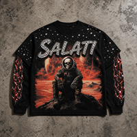 T-shirt Streetwear personnalisé avec impression DGT, en coton vintage, déchiré, double couche, sans manches, effet usé, lavage à l'acide, pour hommes