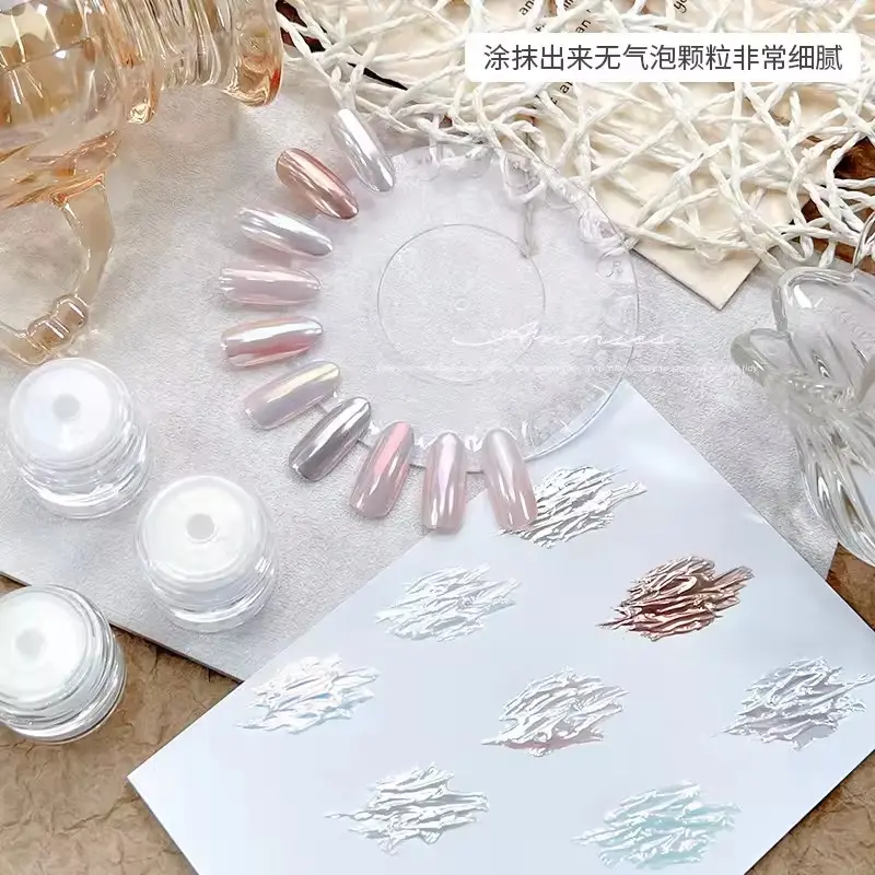 Trendprodukte 2024 glasierte Donut-Nageln mehrfaches weißes Perlglanz Chrome Mondlicht Nagelpigment-Pulver