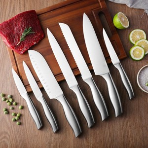 6-Piece SS430 Stainless Steel Hollow Shank Kitchen Knife Set Cast Iron Handles Ambidextrous Stocked 4-5.9in Straight <b>Edge</b> Blade - Product Image 2