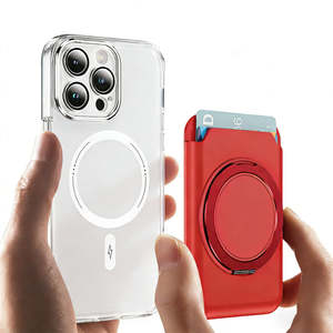 6 Colors 360 Rotating Magnetic Anti-Theft PU Card Holder Dual-Slot Card Keeper Wallet <b>Stand</b> <b>for</b> Most Smartphones - Product Image 1