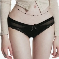 Braguitas de Encaje de Alta Calidad para Mujer, las Más Vendidas, Invisibles, Suministro ODM, Estilo Bikini Tejido, Estampado Floral Fino, Cintura con Lazo