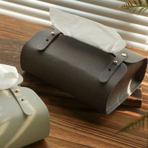 Nuevo Organizador Nórdico de Moda con Cubierta de Cuero PU, Porta Pañuelos de Papel para Escritorio, Sala de Estar, Cocina, Auto, Impermeable - Product Image 3