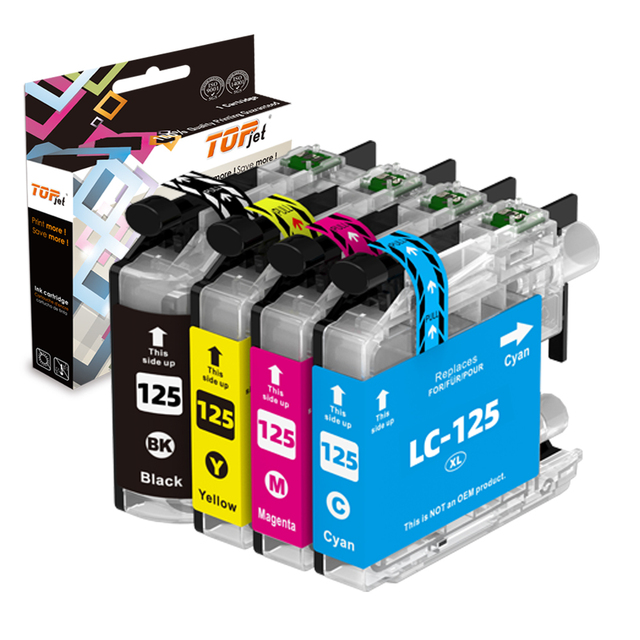 Topjet 125 127 LC127 LC127XL LC125 LC125XL Color Compatible Inkjet Ink Cartridge for Brother DCP J4110dw MFC J4510dw Printer