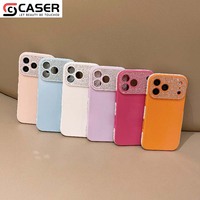 Casing HP iPhone 13-17 Minimalis Warna Solid Pelindung Lensa TPU, Grosir, Bertabur Berlian, Proteksi Penuh