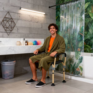 Silla <span class=keywords><strong>de</strong></span> Ducha Plegable <span class=keywords><strong>de</strong></span> Altura Ajustable para Personas <span class=keywords><strong>Mayores</strong></span>, Fácil <span class=keywords><strong>de</strong></span> Instalar, Equipo <span class=keywords><strong>de</strong></span> Seguridad para el Baño, Capacidad <span class=keywords><strong>de</strong></span> Carga <span class=keywords><strong>de</strong></span> 150 kg - Product Image 5