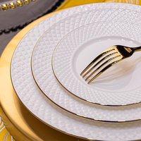 Nouveau modèle 2026 – Assiette à steak de luxe en céramique haut de gamme à motif en relief – Pour fêtes et usage domestique, compatible lave-vaisselle, écologique