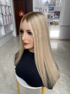Prêt à Expédier 5x5 Mono Topper Européen Morceau de Cheveux Humains Topper Balayage Droite Toupet de Cheveux Humains pour les Femmes - Product Image 3