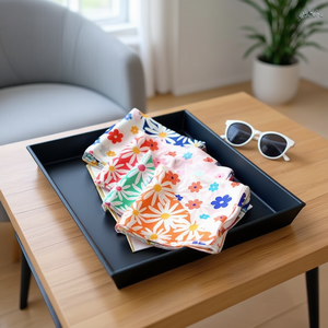 Foulard Quadrato con Motivo Crisantemo 70x70Cm, Accessorio Moda Donna, Stampa Floreale, Primavera Estate, Poliestere Multifunzionale - Product Image 3