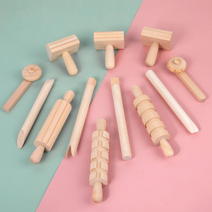 Solid Wood Rolling Pin 46 Texture DIY Pressed Dough Stick for Children Handmade Mud Toy Unisex Solid Wood Rolling Pin Toys - Product Image 2