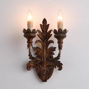 Applique Murale LED en Fer Forgé Style Américain Vintage avec Feuilles, Luminaire Suspendu Design Moderne pour Chambre, Chevet, Restaurant, Bar, Café - Product Image 1
