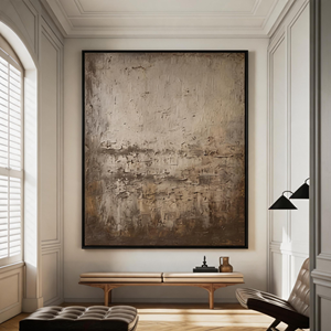<span class=keywords><strong>Art</strong></span> mural abstrait moderne Wabi Sabi, peinture sur toile texturée marron beige sans cadre pour la décoration du salon - Product Image 6