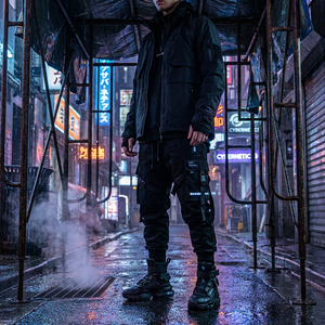 <span class=keywords><strong>Botas</strong></span> Tácticas de Senderismo Personalizadas Cyber Techwear de Media Pantorrilla para Hombre, de Nylon Balístico con Hebilla Magnética, Cremallera Impermeable y Correa Gruesa en el Tobillo - Product Image 3