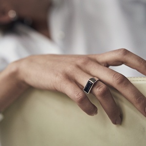 Gemnel 925 prata malaquita jóias moda colorido gemstone homens mais recente peaky sinete anel - Product Image 2