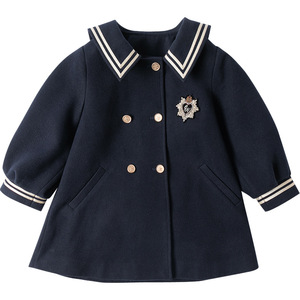 Abrigos Personalizados para Niñas, Bonitos y Elegantes, de Lana, Transpirables, Ecológicos, con Mangas <span class=keywords><strong>Farol</strong></span>, Cálidos para Invierno, con Cierre de Botones, Color Sólido - Product Image 1
