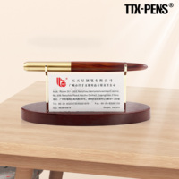 Porte-stylo rond en bois pour carte de visite TTX Office en métal avec fonction de calendrier pour accessoires de bureau