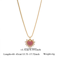 Collier minimaliste en pierre naturelle en forme de cœur avec une pièce en acier inoxydable de qualité supérieure
