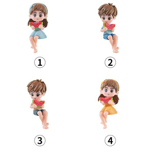 Figurines de couple en PVC en forme de pastèque, 4 pièces, ornements décoratifs pour bureau, voiture, salon, cadeau d'anniversaire - Product Image 4