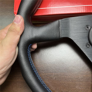 Pour <span class=keywords><strong>MOMO</strong></span> Monte Carlo 350MM <span class=keywords><strong>volant</strong></span> de voiture cuir noir avec coutures bleues nouveau modèle - Product Image 4