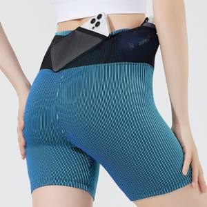 شورت ضيق للنساء 2 في 1 للجري مع جيب خصر للنساء شورت مضغوط بشعار مخصص شورت بوليستر سريع الجفاف للصالة الرياضية - Product Image 1
