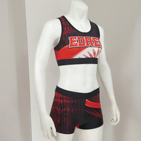Ensemble de tenues de performance pour filles : Crop top et short pour enfants, idéal pour le ballet, le cheerleading et la danse, en Spandex/Polyester, personnalisable