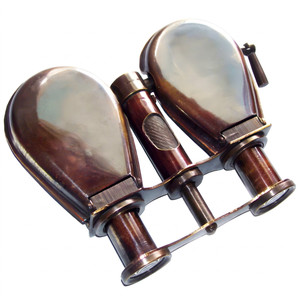 Victorian Marine Brown Antique Brass Folding Binocular 1917 London Royal Navy Cast Metal Nautical Handmade Business Gift TMI - Product Image 1