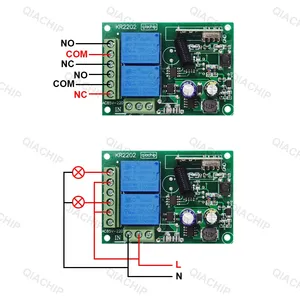 Qiachip 433Mhz phổ không dây điều khiển từ xa chuyển đổi AC 110V 220V 2CH Relay Receiver mô-đun + RF từ xa Transmitter LED ánh sáng - Product Image 4