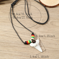Collier dent de requin pour hommes et femmes accessoire pendentif Simple Style bohème ivoire sculpture à la main bijoux plaqués or