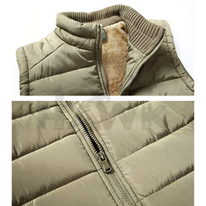 Chaleco Casual de Invierno para Hombre, Cuello Alto, 100% Poliéster, Diseño de Burbujas, Cierre de Cremallera, Impresión de Logotipo Personalizado, Transpirable, Bolsillo Regular - Product Image 4