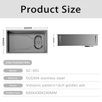 Évier de cuisine rectangulaire encastré simple en acier inoxydable 304, fait main, de luxe, moderne, pour restaurant commercial Vbosr
