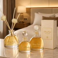 Ensemble de flacons de parfum en verre de luxe vides, transparents et ronds, diffuseur de parfum, conteneur personnalisable avec logo imprimé pour les voyages, la maison et l'huile parfumée