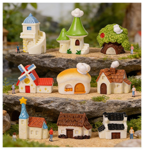 Figuras en Miniatura de Resina para Jardín de Hadas, Castillo, Molino de Viento, Diseño de Dibujos Animados Pintados a Mano, Decoración para el Hogar - Product Image 6