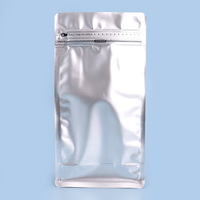 Sacs d'emballage pour café imprimés sur mesure en stock, pour aliments pour bébés et café, pochette à fond plat en papier kraft avec valve à fermeture éclair