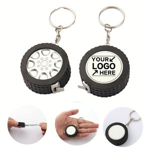 Cinta Métrica Retráctil con Forma de Mini Neumático, Llavero con Regla, Cinta Métrica Portátil con Logotipo Personalizado - Product Image 2