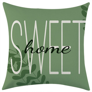 Green Leaf Pattern Throw <b>Pillowcase</b> <b>Square</b> Washable Modern Living Room Cushion Cover 45x45cm - Product Image 3