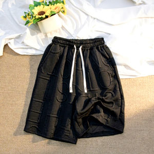 Pantalones Cortos Casuales de Algodón de Color Sólido para Hombre, Sin Pedido Mínimo, Cintura Media, Cierre con Cordón, Tela Transpirable, Logotipo Frontal, Estilo Urbano - Product Image 1