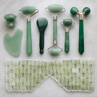 Rouleau de masque facial en Jade naturel Gua Sha grattoir peigne ensemble masseur pour visage cou corps soins de la peau beauté Guasha outil de Massage
