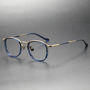 M3118 Unisex <span class=keywords><strong>Retro</strong></span> Business cuadrado titanio acetato gafas ópticas anteojos montura completa en Stock - Product Image 3