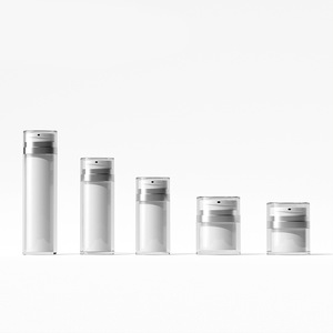 New Custom Large Capacity Vacuum Set 50g Electroplated Bright Silver <b>Squeeze</b> Jar 80-120ml Refillable Lotion <b>Bottle</b> - Product Image 5