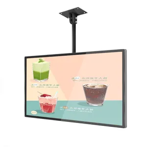 Tela de menu para montagem em teto, monitor LCD de 65 polegadas, sinalização digital interna e painel de menu digital