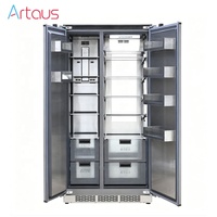 Réfrigérateur encastrable 36 pouces en acier inoxydable, sans givre, écoénergétique, 455L, double porte, pour hôtel