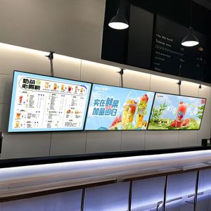 Bán buôn siêu mỏng tùy chỉnh Led hộp Đèn khung nhôm vật liệu thép Bảng <span class=keywords><strong>menu</strong></span> nhà hàng cho quán cà phê dễ dàng treo cài đặt - Product Image 6